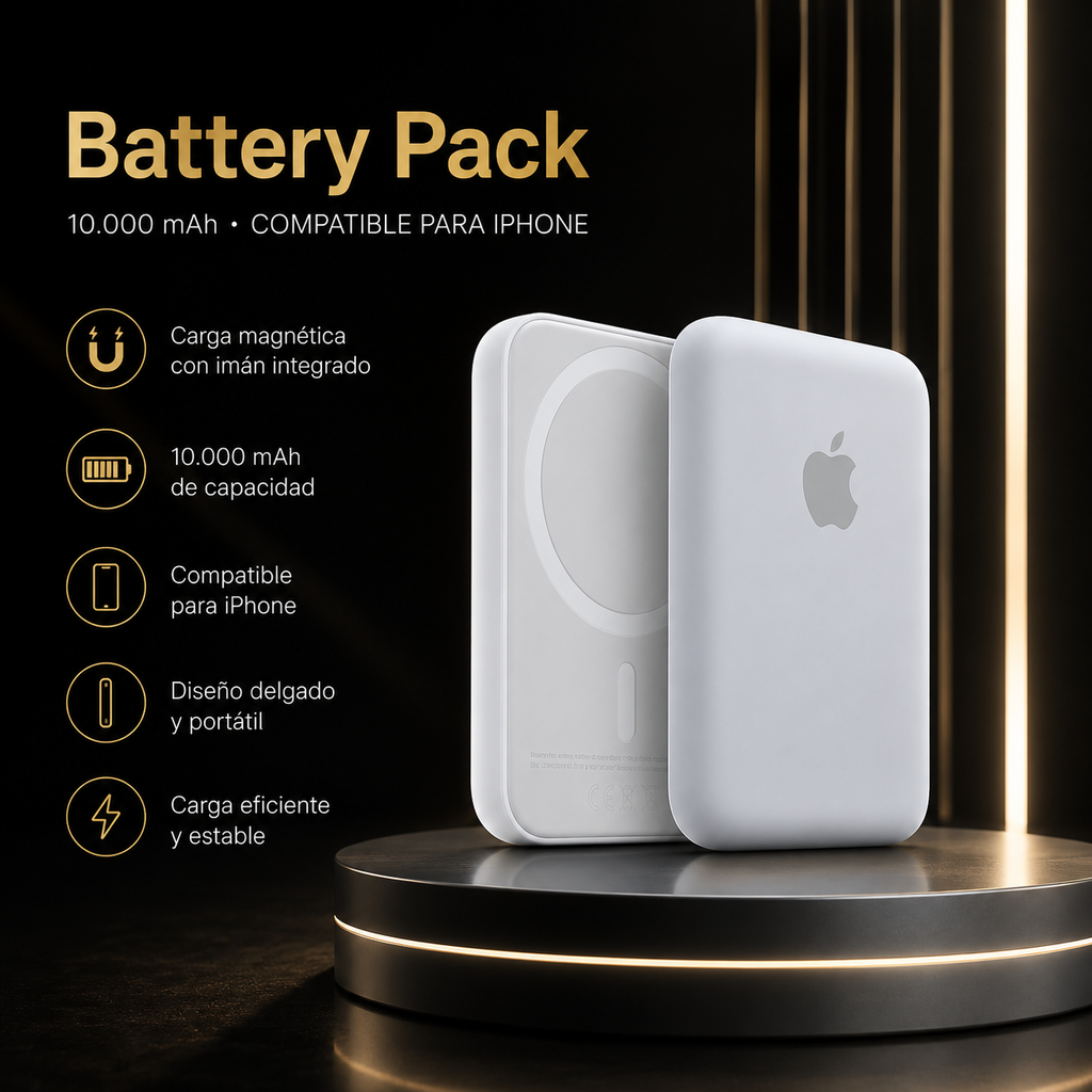 Power Bank Portátil 10.000 mAh MagSafe Compatible con iPhone