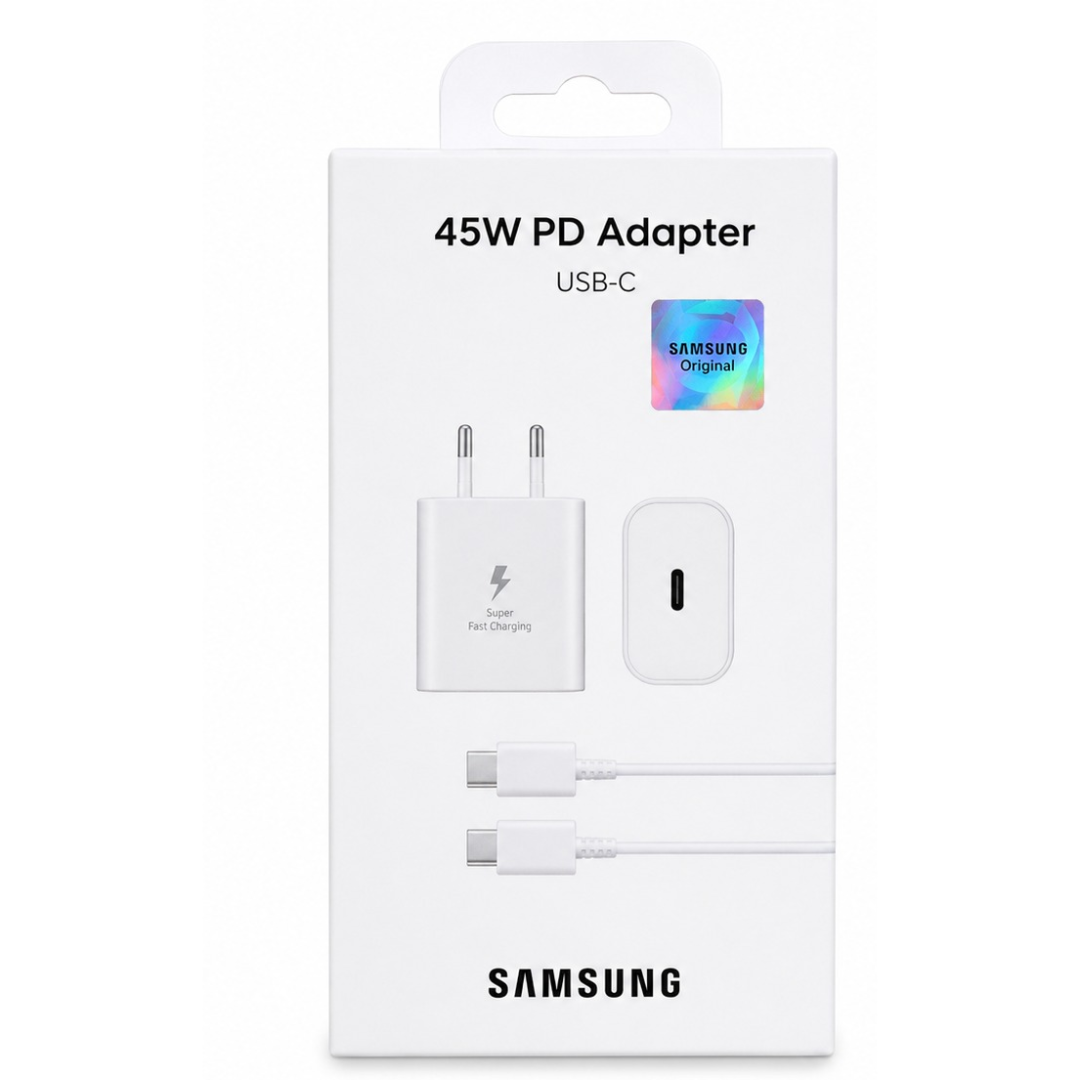 Cargador Samsung 45W USB-C Super Carga Rápida + Cable USB-C incluido