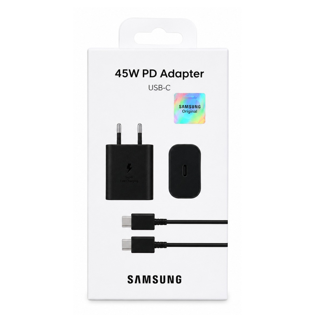 Cargador Samsung 45W USB-C Super Carga Rápida + Cable USB-C incluido