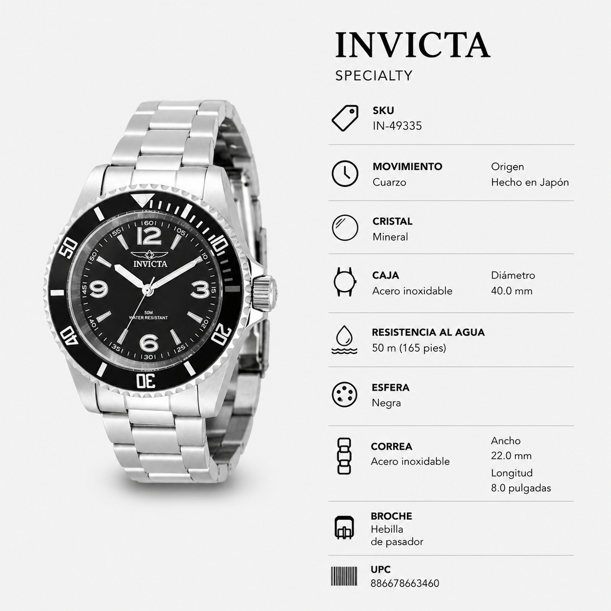 Invicta Specialty Black 40 mm
